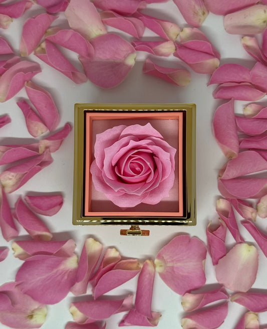 Rose Giftbox With Necklace, Pink box